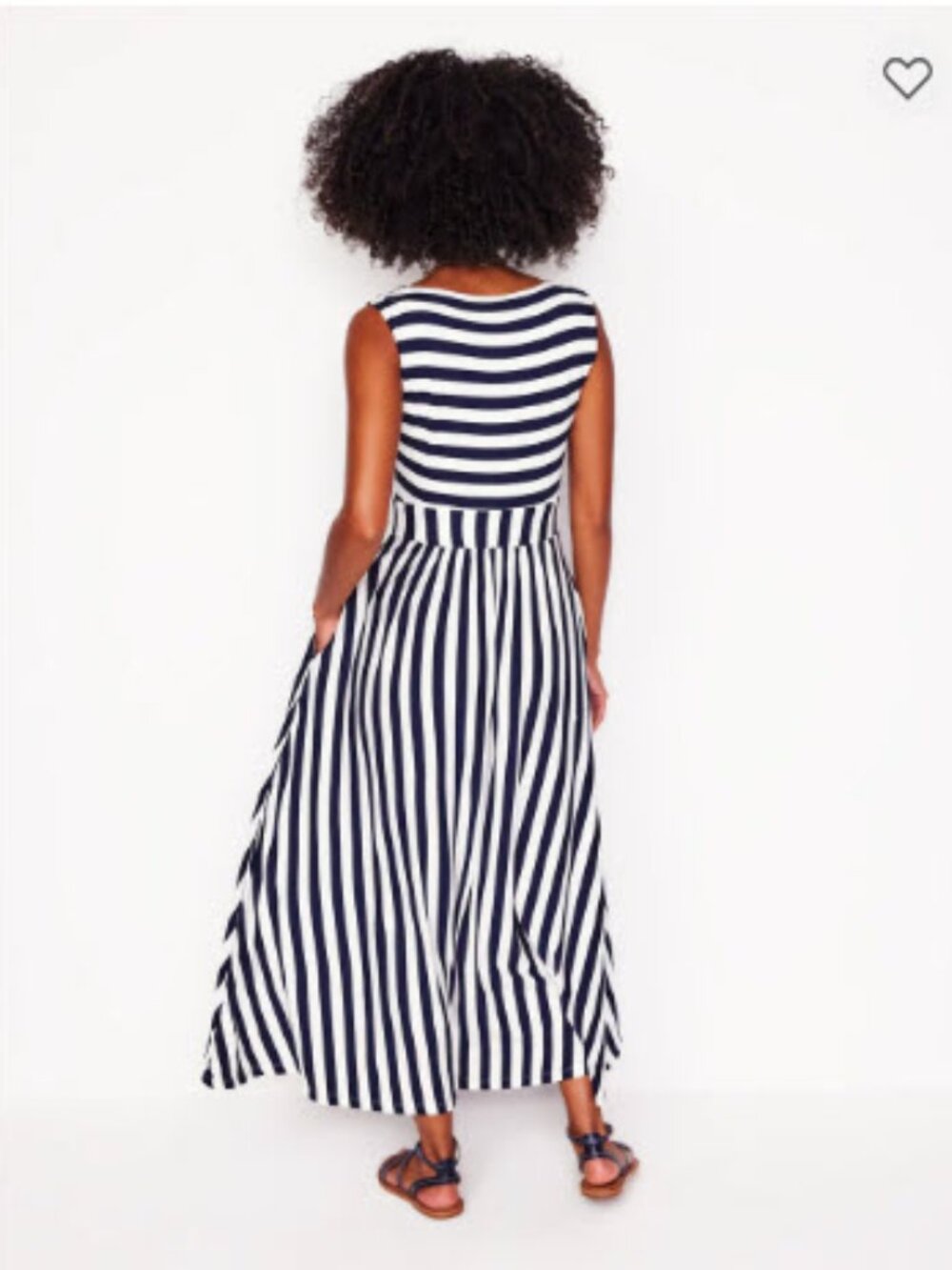 Boden Olympia Jersey Maxi Dress Navy White 16-18R - Picture 2 of 10